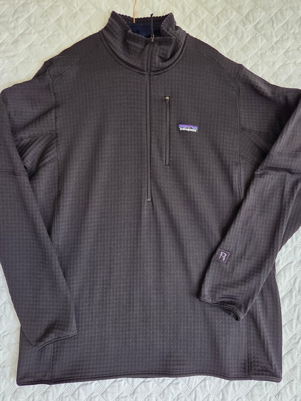 Patagonia Men's R1 Pullover Grid Fleece Half Zip Black XL STY40110 Polartec